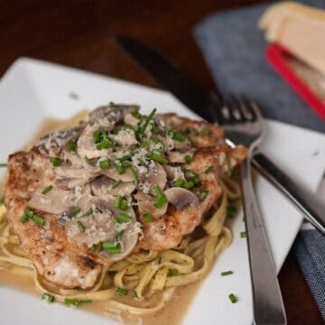 Homemade Chicken Marasala made with tenderized lightly breaded chicken breasts and a mushroom wine butter sauce is a favorite dinner at our house.