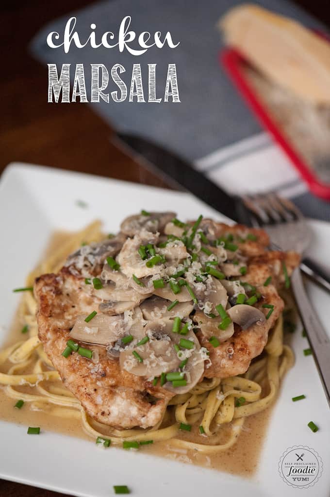 Homemade Chicken Marasala made with tenderized lightly breaded chicken breasts and a mushroom wine butter sauce is a favorite dinner at our house.