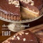 This Chocolate Caramel Peanut Crunch Tart has everything you could ever want in a dessert - a sugar cookie crust, a rich peanut caramel layer, and a crunchy chocolate peanut butter top.