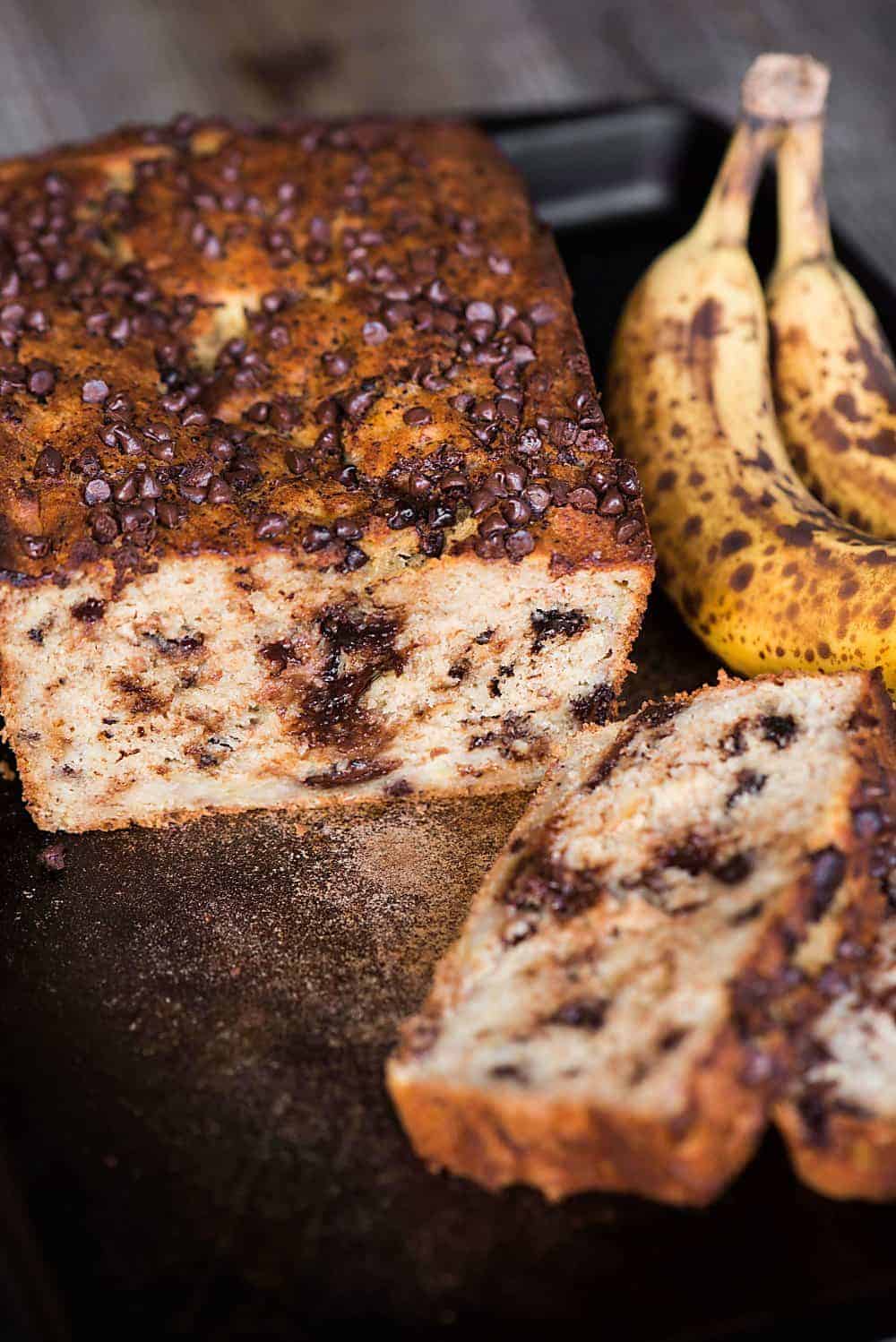 Chocolate Chip Banana Bread is a family favorite recipe and super moist banana bread that combines the flavors of chocolate and ripe banana. 