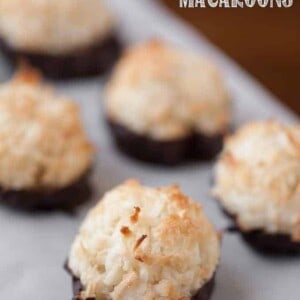 These soft in the middle Chocolate Coconut Macaroons look impressive but are super easy to make and have a secret ingredient that gives them great flavor.