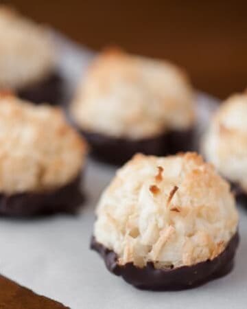 These soft in the middle Chocolate Coconut Macaroons look impressive but are super easy to make and have a secret ingredient that gives them great flavor.