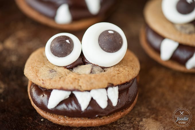 Monster cookies are the best Halloween cookies. So much chocolate!