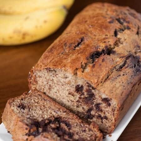 The next best thing to homemade banana bread is Chocolate Swirl Banana Bread made with melted chocolate chips. I love it with my morning coffee.