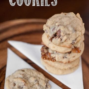 These Chocolate Toffee Cookies take the perfect soft and chewy chocolate chip cookie to the next level. They are easy to make and couldn't taste better.