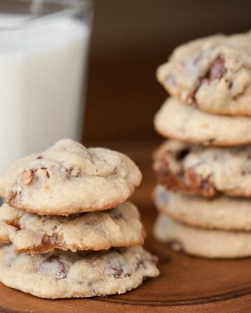 These Chocolate Toffee Cookies take the perfect soft and chewy chocolate chip cookie to the next level. They are easy to make and couldn't taste better.