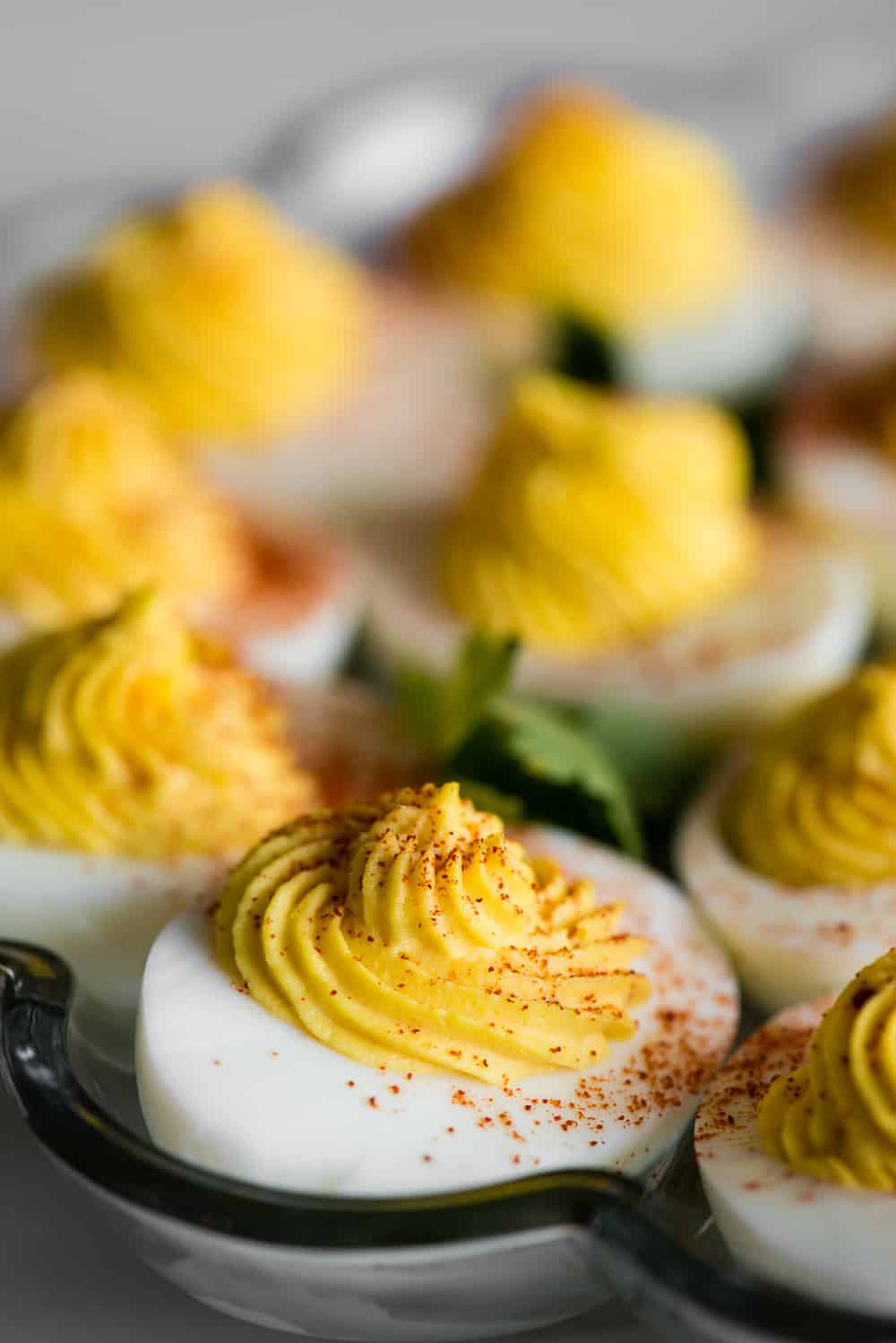 platter of devilled eggs