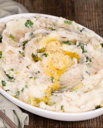 dish of colcannon with butter