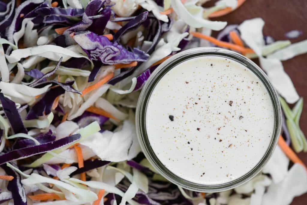 Coleslaw Dressing with cabbage