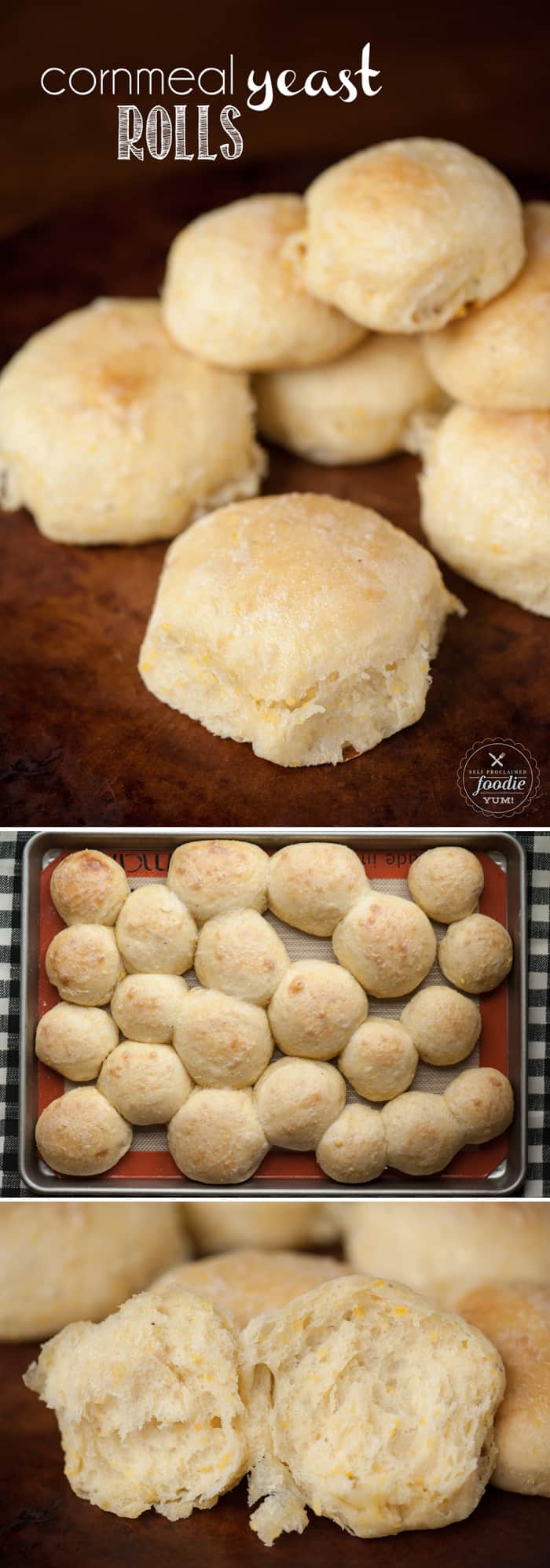 These super softy and tasty Cornmeal Yeast Rolls can be served as dinner rolls or you can use them as perfect buns for burgers, pulled pork, or sliders.