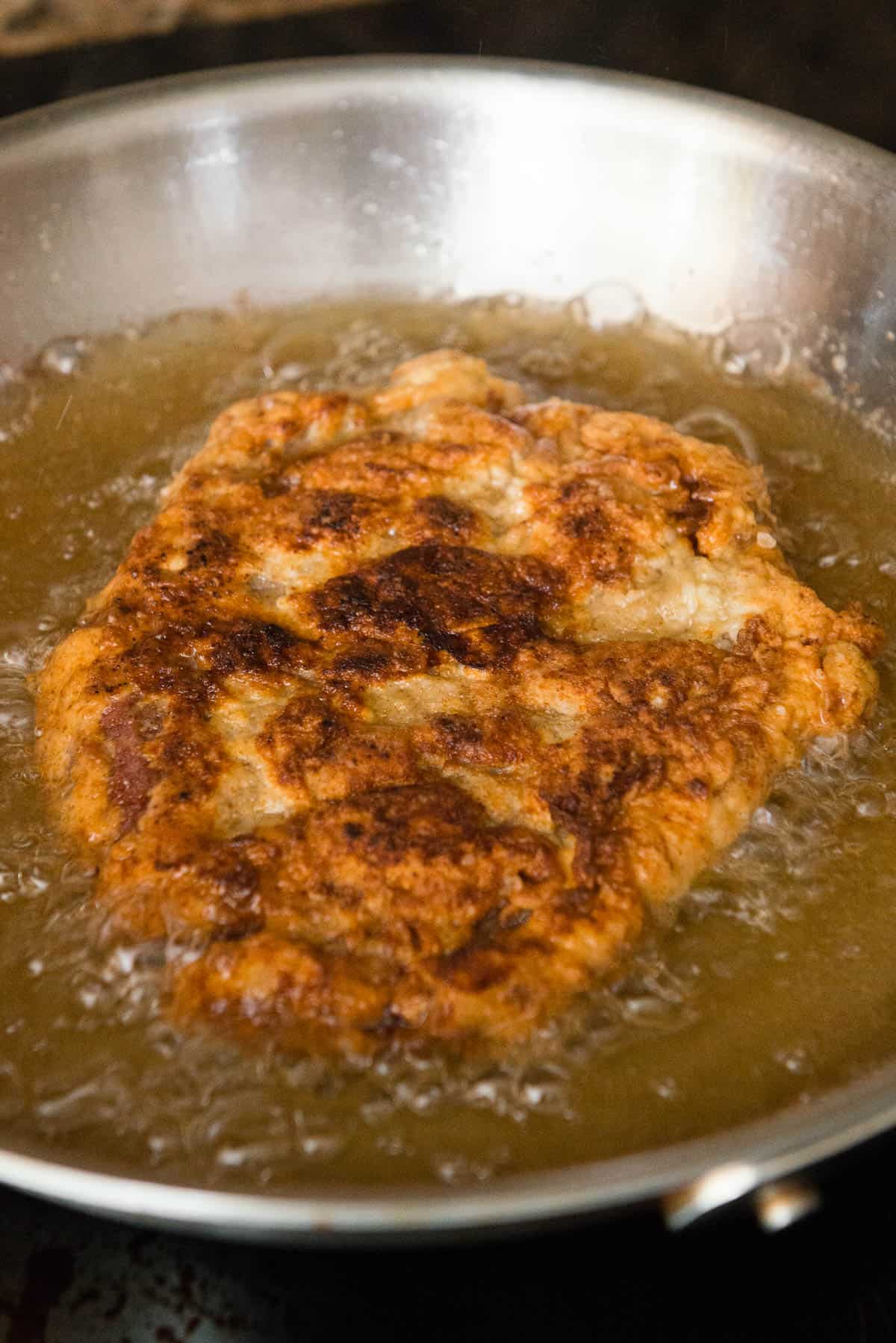 frying Country Fried Steak