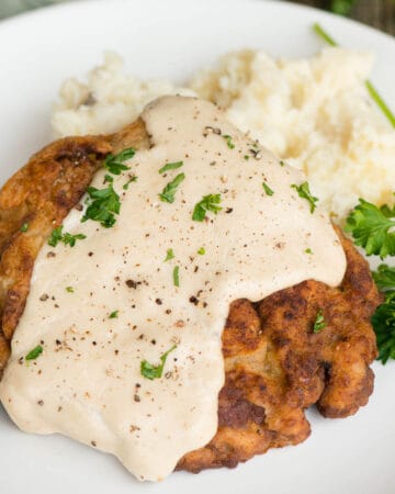 Country Fried Steak with mashed potatoes and gravy