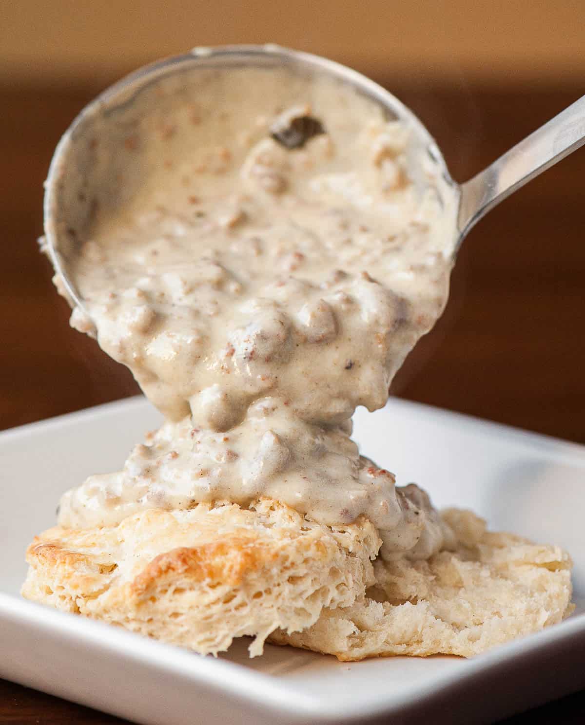 homemade biscuits and gravy.