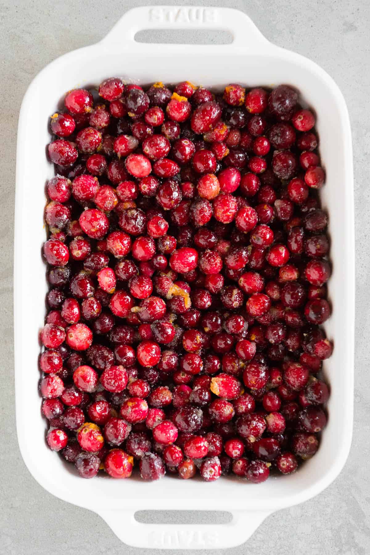 fresh cranberries tossed with orange zest and sugar