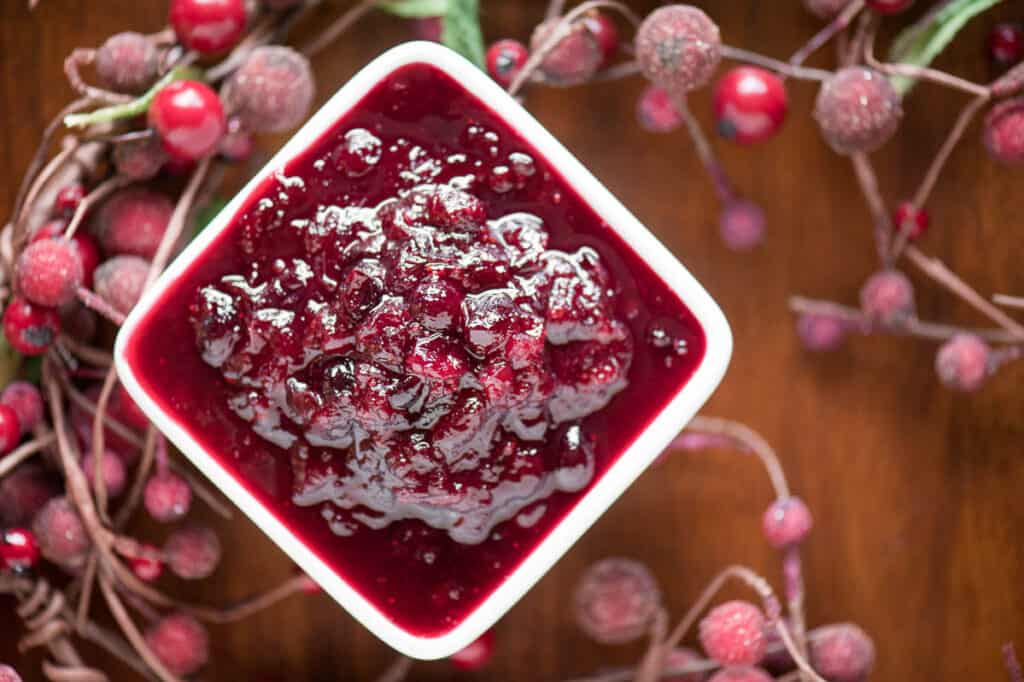 cranberry orange sauce in dish