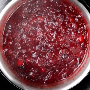 cranberry sauce cooking on stove