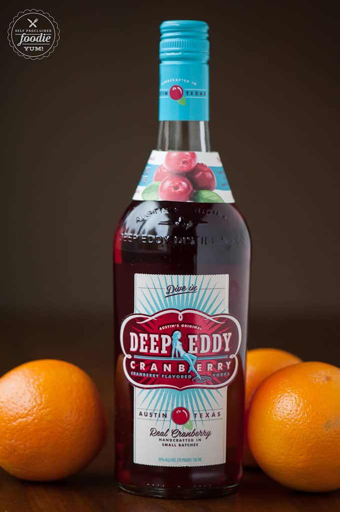 Deep Eddy Cranberry vodka with oranges