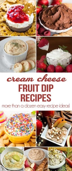 Cream Cheese Fruit Dip Recipes are tasty appetizers that are made of a few ingredients and take just minutes to prepare. Everyone loves an easy fruit dip! #reciperoundup #fruitdip #creamcheesefruitdip