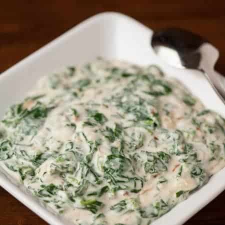 This Creamed Spinach is a decadent and rich side dish that combines fresh spinach with a creamy sauce and is the perfect addition to a romantic dinner.