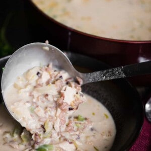 Creamy Chicken and Rice Soup is an easy and comforting dinner that your family will love. You can use store bought rotisserie chicken and broth, or you can make your own from scratch. Either way, this creamy chicken soup with rice will satisfy your craving!