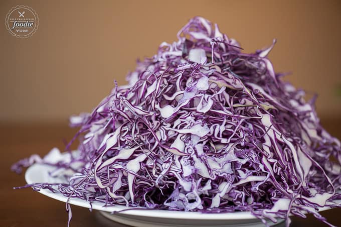 shredded purple cabbage