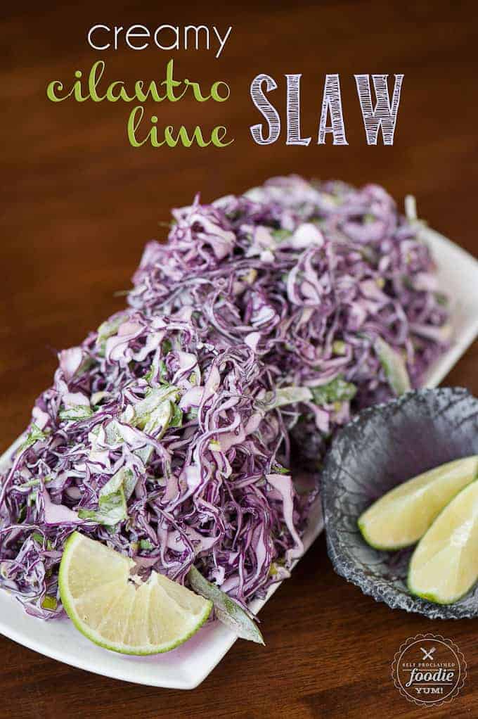 Homemade coleslaw with purple cabbage and a creamy dressing