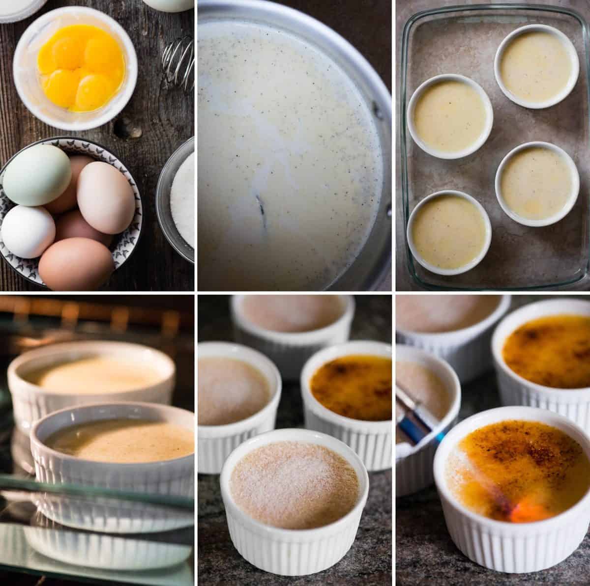 step by step photos of how to make homemade Crème Brûlée