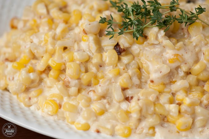 A close up of homemade Creamed corn