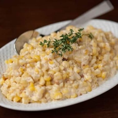 This savory Decadent Slow Cooker Creamed Corn made from fresh corn tastes nothing like the stuff from a can and is so simple to make in your slow cooker.