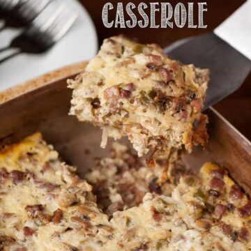 This make ahead Denver Omelet Breakfast Casserole makes for a hearty, savory, complete breakfast meal and is perfect for Christmas morning.