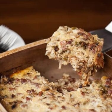 This make ahead Denver Omelet Breakfast Casserole makes for a hearty, savory, complete breakfast meal and is perfect for Christmas morning.