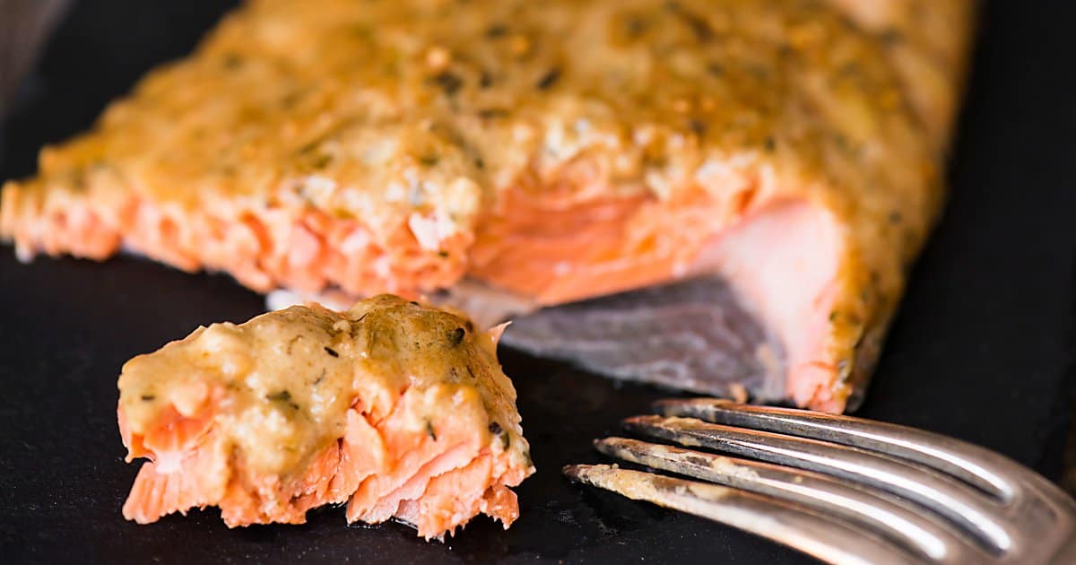 Cedar Plank Dijon Salmon - Self Proclaimed Foodie