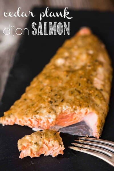 Cedar Plank Dijon Salmon - Self Proclaimed Foodie