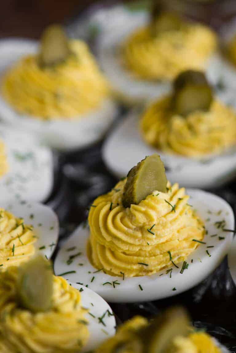 Dill Pickle Deviled Eggs Recipe Self Proclaimed Foodie