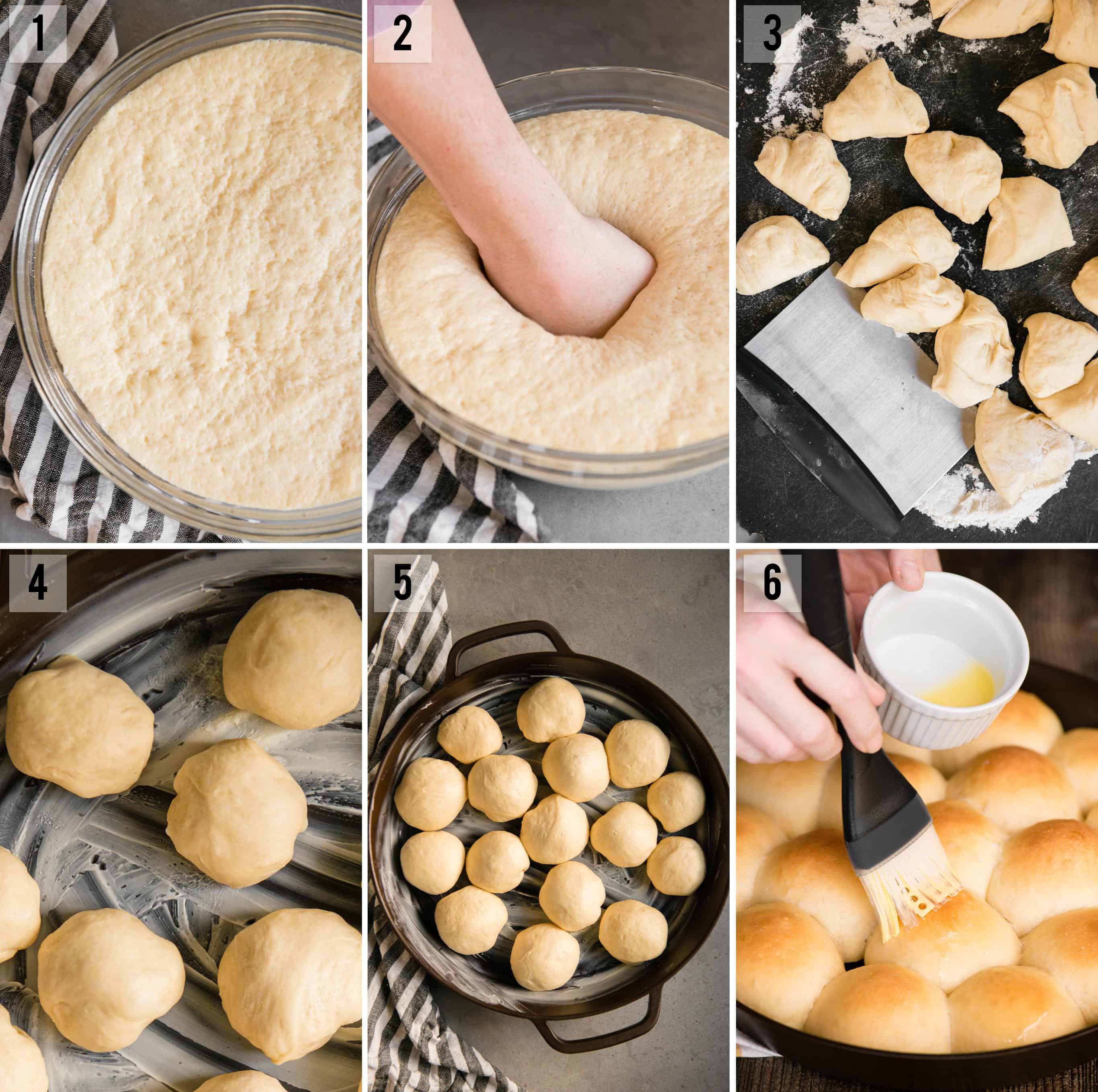 step by step photos of how to make homemade Dinner Rolls
