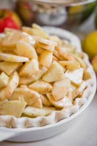 cinnamon apples in homemade crust for Dutch Apple Pie recipe