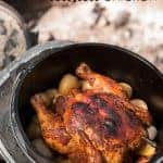 Nothing beats a good hot dog by the campfire, but sometimes a complete main course like this mouthwatering Dutch Oven Roasted Chicken just hits the spot.