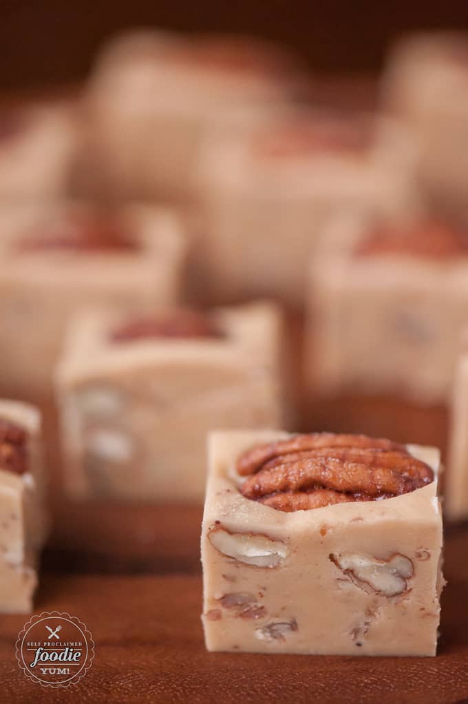 a pecan fudge bite