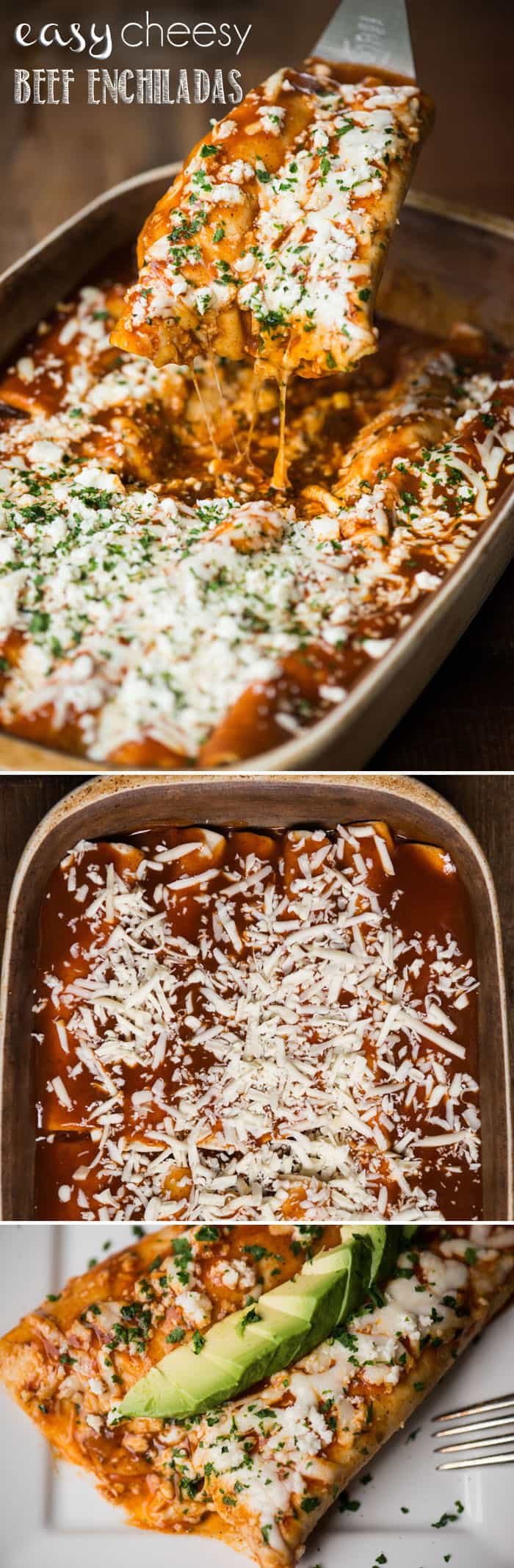 If you\'re looking for a quick and easy dinner that your entire family will love, these Easy Cheesy Beef Enchiladas are sure to please!