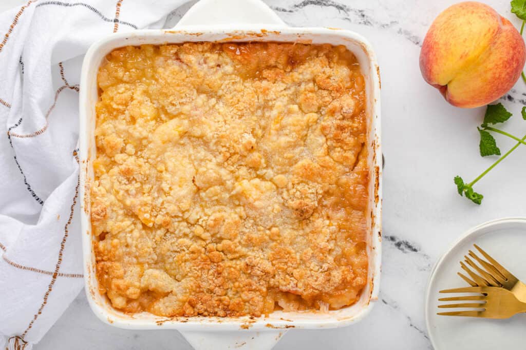 freshly baked Peach Cobbler