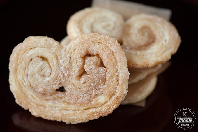 cooked cinnamon sugar Palmier cookies