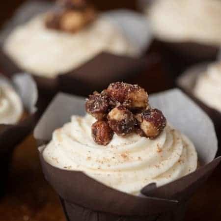 These homemade from scratch Eggnog Cupcakes are super light and fluffy with a tight crumb. Must be because they are made with real rich eggnog. YUM!