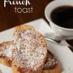 The best way to use that leftover eggnog in your refrigerator is to transform it into this delicious Eggnog French Toast breakfast!