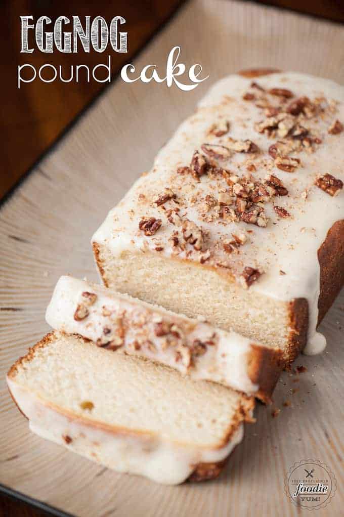 a loaf of eggnog pound cake