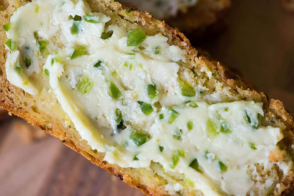 jalapeno honey butter on zucchini bread