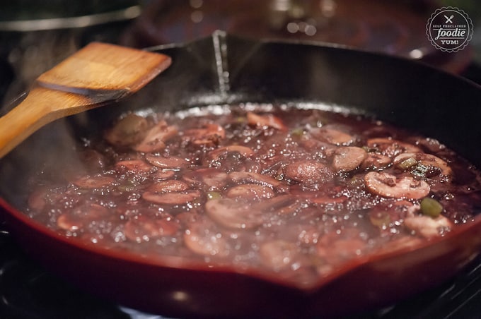 mushrooms in a pan