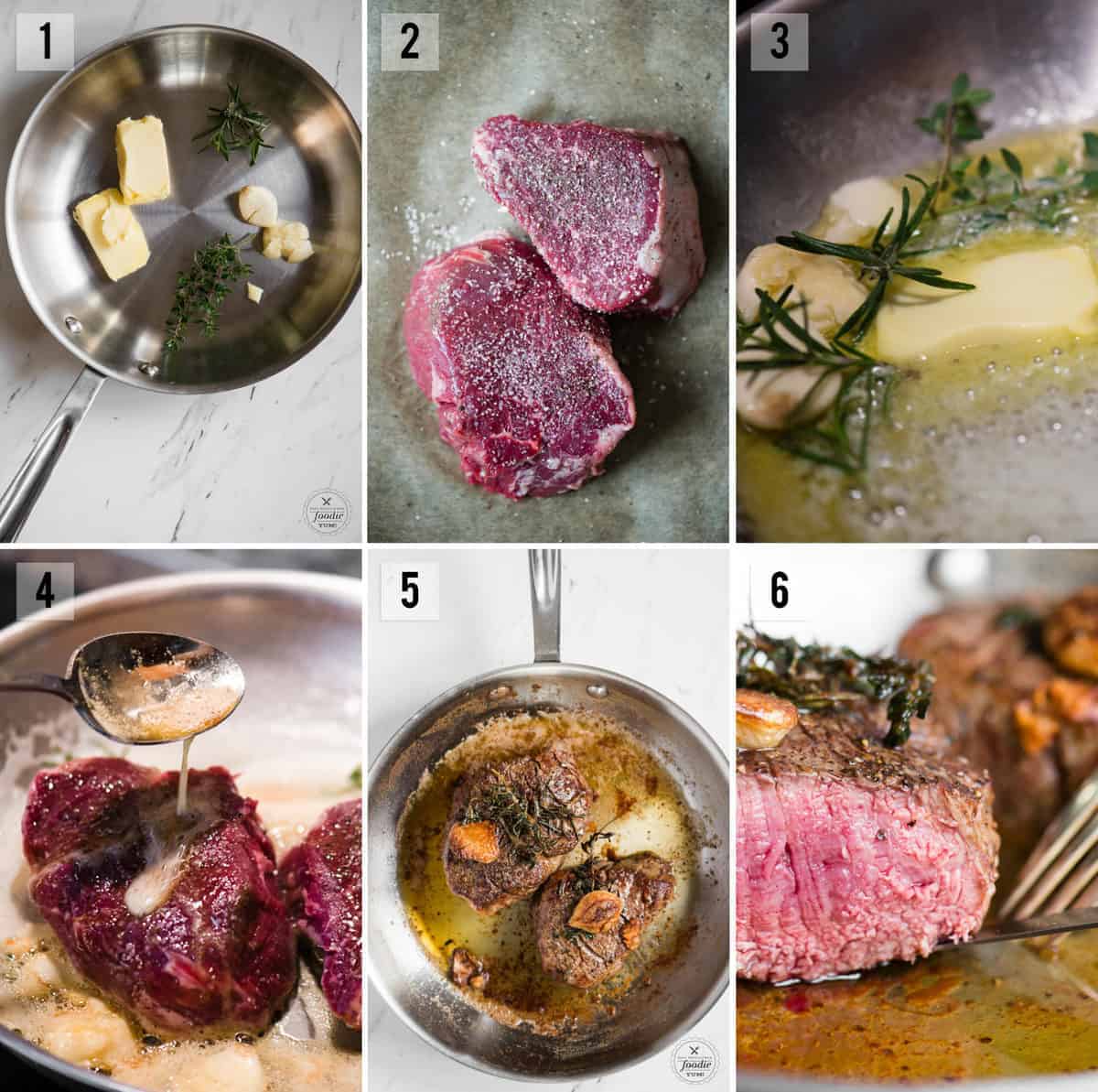step by step process photos for Filet Mignon recipe