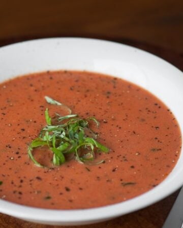 It doesn't get much easier than this Five Minute Cream of Tomato Soup. You cheat by using jarred pasta sauce and the result is delicious comfort food.