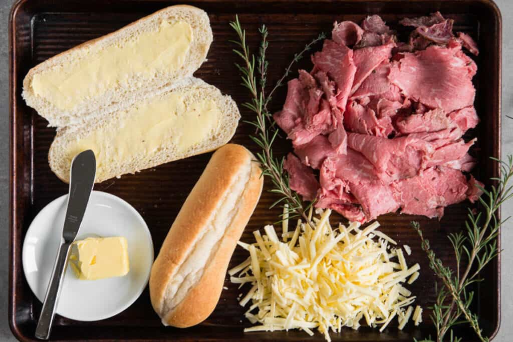 ingredients to make a French Dip