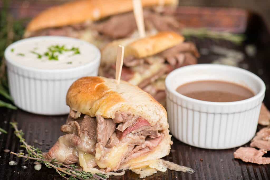 French Dip Sandwich with gruyere